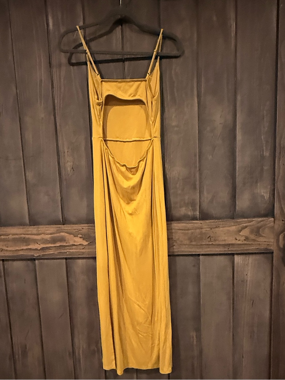 Lulus mustard Yellow Maxi Slip Dress with Spaghetti Straps